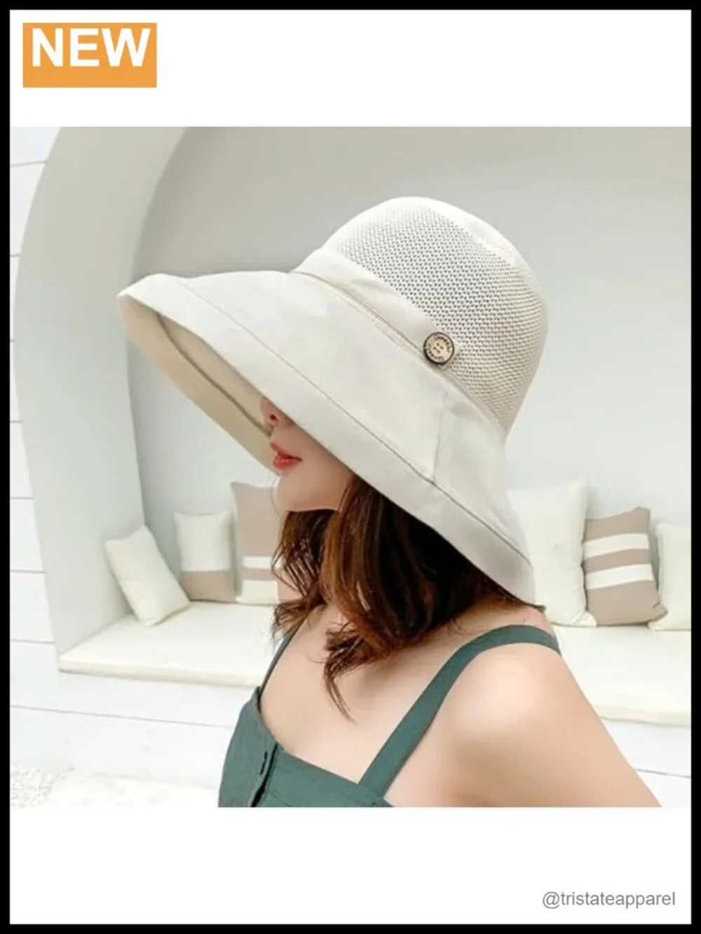 UPF 50+ Wide Brim Sun Hat Women Mesh Bucket Beach Hat Foldable